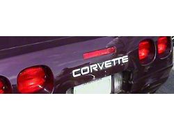 Front and Rear Bumper Lettering Inlay Decals; Silver (91-96 Corvette C4)