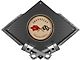 Corvette C1 1953-1955 Emblem Metal Sign, Black Carbon Fiber, Crossed Pistons, 25 X 19