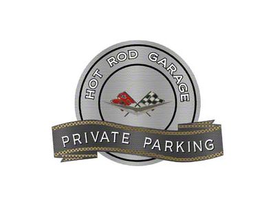 Corvette C1 1961 Emblem Hot Rod Garage Private Parking Metal Sign, 18 X 14