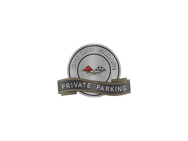 Corvette C1 1961 Emblem Hot Rod Garage Private Parking Metal Sign, 18 X 14