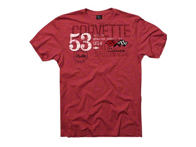 Corvette C1 Crossflags T-Shirt, Red