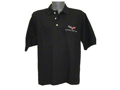 Corvette C3 1969-1972 Men's Custom Embroidered Pima Cotton Polo, Black