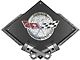 Corvette C3 1978 Anniversary Emblem Metal Sign, Black Carbon Fiber, Crossed Pistons, 25 X 19