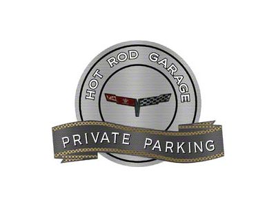 Corvette C3 1981 Emblem Hot Rod Garage Private Parking Metal Sign, 18 X 14