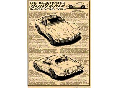 Corvette C3 Illustrated Corvette Series Fine Art Print By K. Scott Teeters, 11x17