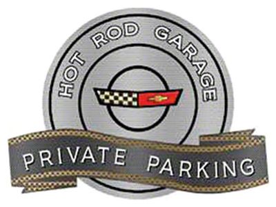 Corvette C4 1984-1990 Emblem Hot Rod Garage Private ParkingMetal Sign, 18 X 14