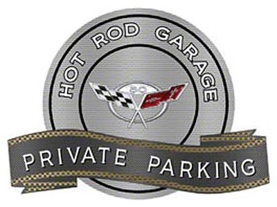 Corvette C5 50th Anniversary Emblem Hot Rod Garage Private Parking Metal Sign 18 X 14
