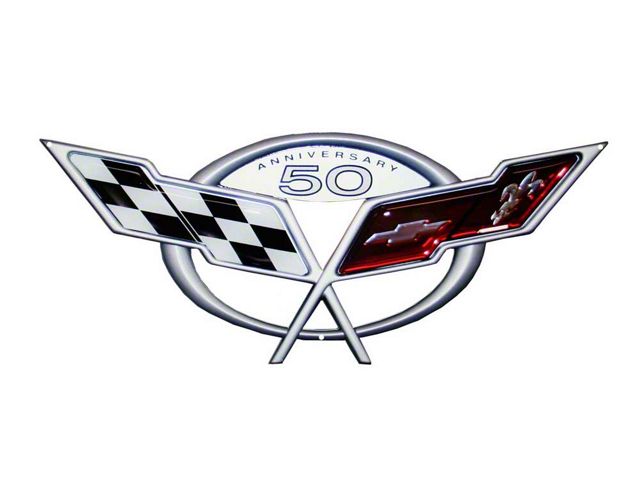 Corvette C5 50th Anniversary Metal Magnet 3 X 3