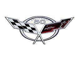 Corvette C5 50th Anniversary Metal Sign 18 X 8
