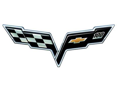 Corvette C6 Metal Sign 100th 32 x 12