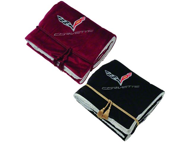 Corvette C7 Lamb's Wool Blanket - Black/Cream