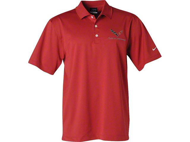 Corvette C7 Polo, Men's Nike Dri Fit, Red