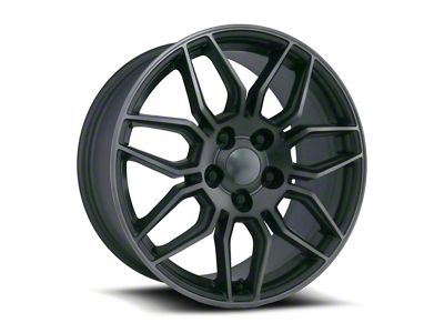 C8 ZO6 Replica Satin Titanium Grey Machine Face Wheel; 18x8.5; 54mm Offset (88-96 Corvette C4)