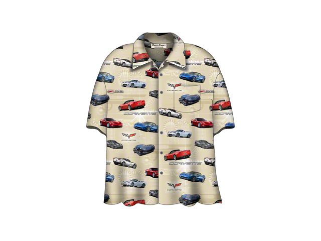 Corvette Camp Shirt, David Carey Design, C6 Corvettes