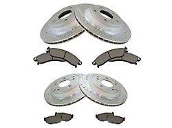 Ceramic Performance Brake Rotor and Pad Kit; Front and Rear (88-95 Corvette C4 w/o Heavy Duty Suspension)
