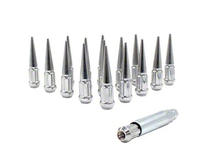 Chrome Spike Lug Nut Kit; 12mm x 1.5; Set of 20 (84-96 Corvette C4)