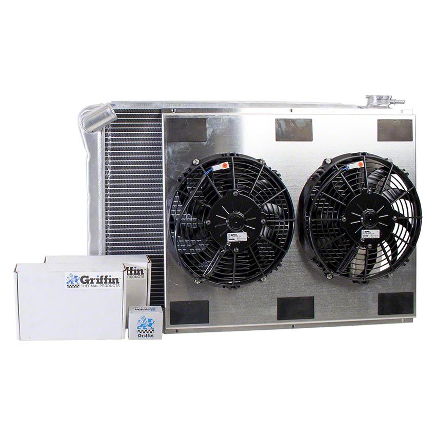 External Radiator Combo Ecklers ComboUnit CrossFlow Radiator; 2-Row (66-68 Corvette C2 & C3 w ...