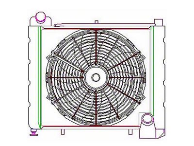 ComboUnit CrossFlow Radiator; 2-Row (61-62 Corvette C1 w/ Manual Transmission)