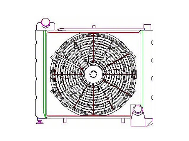 ComboUnit CrossFlow Radiator; 2-Row (61-62 Corvette C1 w/ Manual Transmission)