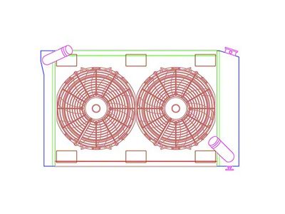 ComboUnit CrossFlow Radiator; 2-Row (69-72 Corvette C3 w/ Manual Transmission)