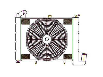 ComboUnit CrossFlow Radiator; 2-Row (63-72 Corvette C2 & C3 w/ Manual Transmission)