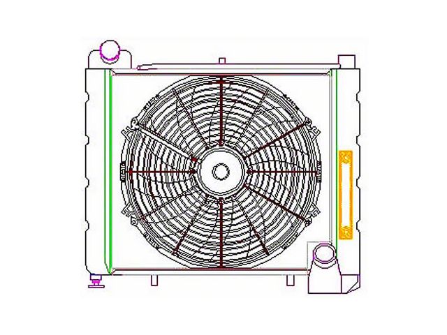 ComboUnit CrossFlow Radiator; 2-Row (61-62 Corvette C1 w/ Automatic Transmission)