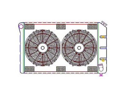 ComboUnit CrossFlow Radiator; 2-Row (77-82 Corvette C3 w/ Automatic Transmission)