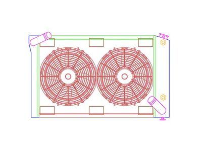 ComboUnit CrossFlow Radiator; 2-Row (69-72 Corvette C3 w/ Automatic Transmission)