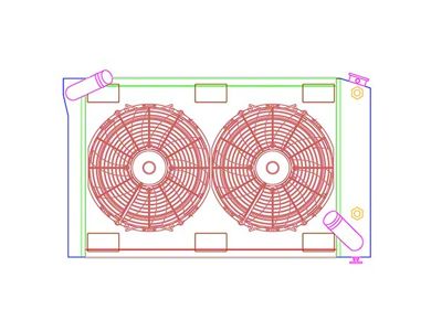 ComboUnit CrossFlow Radiator; 2-Row (69-72 Corvette C3 w/ Automatic Transmission)