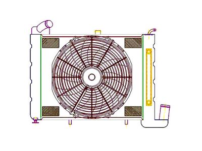 ComboUnit CrossFlow Radiator; 2-Row (63-72 Corvette C2 & C3 w/ Automatic Transmission)