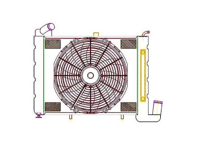 ComboUnit CrossFlow Radiator; 2-Row (63-72 Corvette C2 & C3 w/ Automatic Transmission)