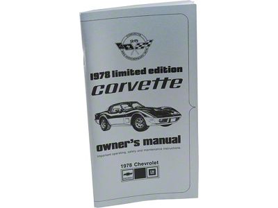 Corvette - Corvette Owner's Manual, Pace Car, 1978