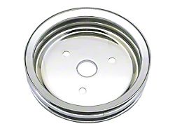 Crankshaft Pulley; 2-Groove; Chrome (57-68 Small Block V8 Corvette C1, C2 & C3 w/ Short Water Pump)