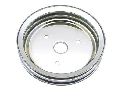 Crankshaft Pulley; 2-Groove; Chrome (57-68 Small Block V8 Corvette C1, C2 & C3 w/ Short Water Pump)