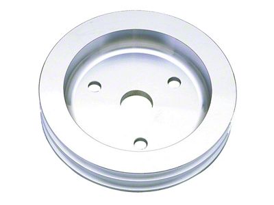 Crankshaft Pulley; 2-Groove; Polished Aluminum (57-68 Small Block V8 Corvette C1, C2 & C3 w/ Short Water Pump)