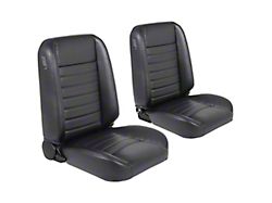 Cruiser Collection Classic Bucket Seats; Black Madrid Vinyl with Black Stitching (Universal; Some Adaptation May Be Required)