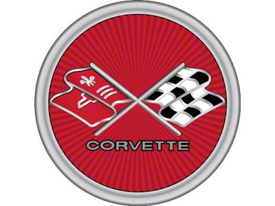 Corvette Decal, Crossed Flags, 1975-1976