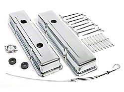 Engine Dress Up Kit with Short Valve Covers; Chrome (78-86 Corvette C3 & C4)