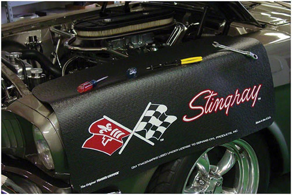 thumbnail image 2 of Scott Drake Black Fender Gripper Protective Cover With Script Emblem For Chevy Camaro 2 of 5