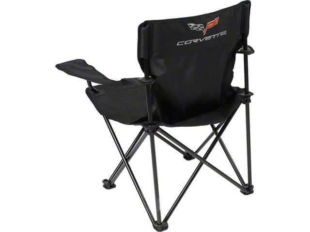 Corvette Folding Arm Chair Mesh Black With C6 Logo