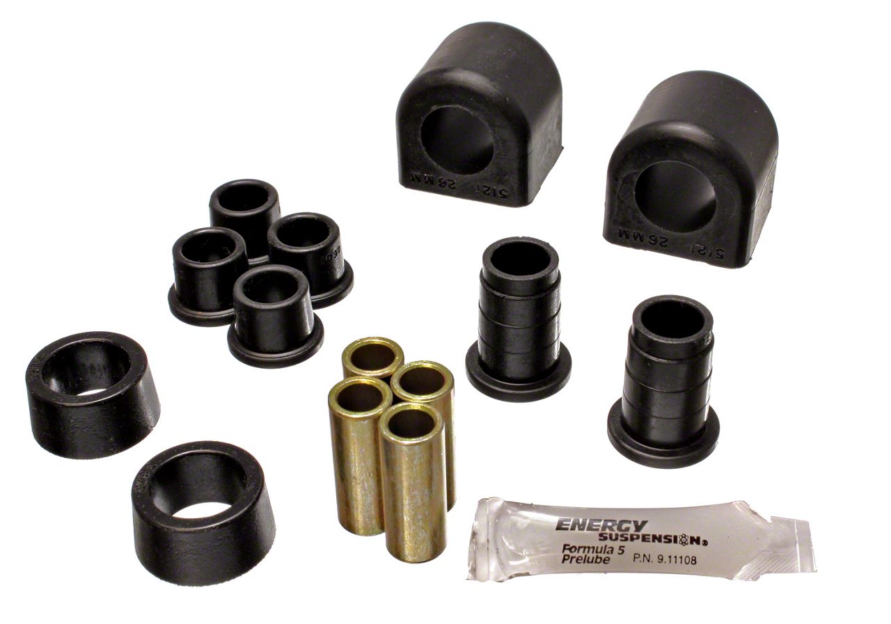 Ecklers Front Sway Bar Bushings with End Link Bushings; 24mm; Black (84