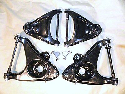 Front Upper and Lower Control Arms with Rubber Bushings; Correct (Late 66-82 Corvette C2 & C3)