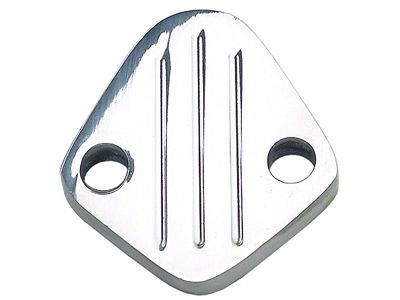 Fuel Pump Block Off Plate; Pinstripes Aluminum (58-86 Small Block V8 Corvette C1, C2 & C3)