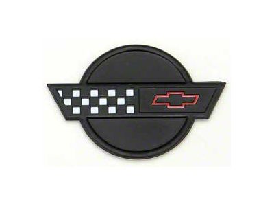 Corvette Fuel Rail Cover Emblem, Black, 1992-1996
