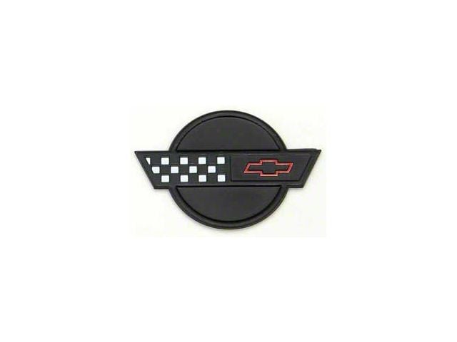 Corvette Fuel Rail Cover Emblem, Black, 1992-1996