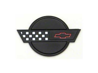 Corvette Fuel Rail Cover Emblem, Black, 1992-1996