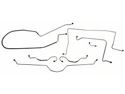 Full Brake Line Set; 1/4-Inch; OE Steel (65-66 Corvette C2 w/ Manual Brakes & Single Master Cylinder)
