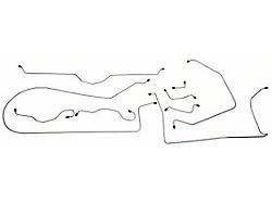 Full Brake Line Set; OE Steel (63-64 Corvette C2 w/ Power Brakes)