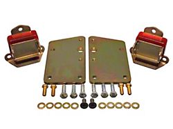 GM LS Series Motor Mount Conversion Kit; Short and Wide; Zinc; Red (63-82 Corvette C2 & C3)