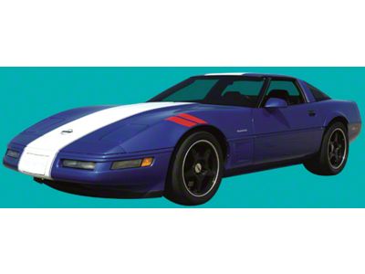 Grand Sport Stripe Kit; White/Blue (1996 Corvette C4 Coupe)